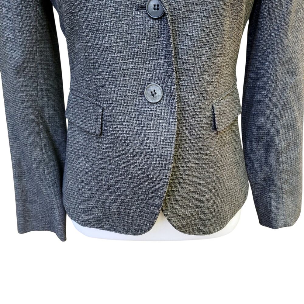 Theory Edynas Gray Wool Tweed Blazer Preppy Ivy Jacket Sz 2 - Picture 4 of 16